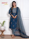 Ajrakh Vol 4 By Aarvi Pure Cotton Kurti With Bottom Dupatta Exporters In India
